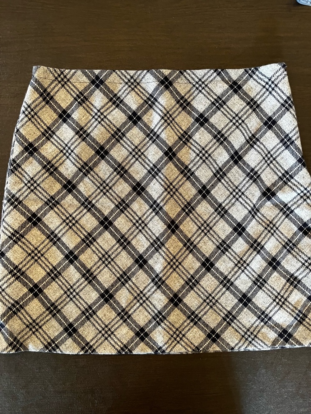 Talbots Plaid pencil Skirt - navy and cream